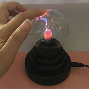 Boule de Plasma de 3 Pouces, Double Alimentation Sensible au Toucher de Lampe de Boule de Plasma pour le Salon pour des &eacute;v&eacute;nements (sunborui-EU, neuf)