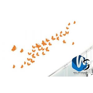 37 différents Taille Papillon Art Mural Stickers Autocollants muraux en Vinyle Salle pour Le bébé Chambre d'enfant - Set D - Orange (Stickers4ever, neuf)