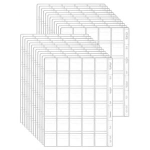 QWORK® 12 Feuilles Pochette Pieces de Monnaie 9 Trous pour Classeur Pieces de Monnaie, 30 Compartiments de 35 mm (shavinglikes, neuf)