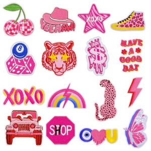 Attuslla 16 PCS Patch Thermocollant, Rose Applique Patches Décoratifs, Ecusson Thermocollant Ecusson a Coudre pour Vêtements, Sacs à Dos, Jeans, Chapeau (CXiong, neuf)
