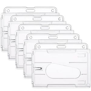 5 Pcs Porte Badge Transparent, Porte-Cartes en PC Plastique dur, Porte Badge, Rigide, Plastique, Transparent, pour Id D'école De Bureau Cartes de Crédit Licences Passes (LIN  YAMEIZI UK SHOP, neuf)