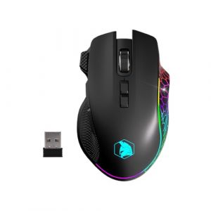 EMPIRE GAMING RF906 - Souris Gamer sans Fil 3 Modes &ndash; 2,4 GHz, BT, Filaire &ndash; 8 Boutons Programmables &ndash; Logiciel Inclus &ndash; 10000 DPI &ndash; RGB Personnalisable &ndash; Capteur 1000 Hz &ndash; PC/Mac (Noir) (OptimumWay France, neuf)