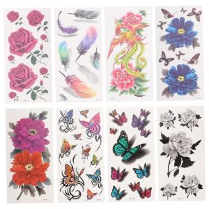 minkissy 32 Feuilles Autocollant Imperméable La Rose Cerise Roses Fleurs Artificielles Autocollants Temporaires 3d Amovible Femmes Pivoine Stickers Fleurs Artificielles En Vrac Rose Rouge (Master Self, neuf)