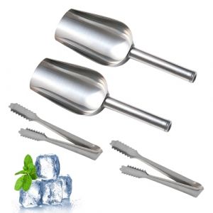 4 Pièces Pelle Et Pince a Bonbon, Bar Pelle Glace, Pelle à Glace En Acier Inoxydable, Multifonction Pelle à Glace, Pelle Alimentaire Pour Sucre Biscuit Buffet Mariage Party Bar Cuisine (ruifankai, neuf)
