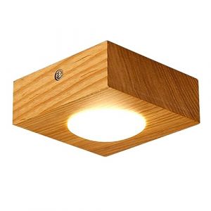 NEAFP Spots LED en saillie 3 temp&eacute;ratures de couleur plafonnier carr&eacute; en bois mont&eacute; en surface plafonnier couloirs lampe pour chambres salons HGCHH (LuckyBasket, neuf)