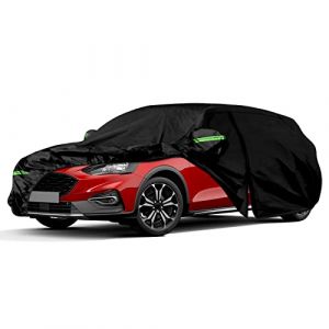 Opaltool Bâche pour Voiture Exterieur pour F-ord Focus 2010-2022, Noir Housse de Protection Impermeable Anti UV Neige Poussière avec Fermeture éclair de Porte Latérale (raisetty, neuf)
