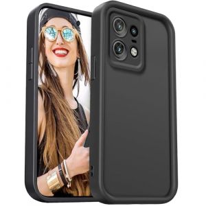 DESSEN Coque pour Motorola Moto Edge 50 Pro 5G Étui - Silicone Housse Antichoc Protection Caméra Case Portable Souple TPU Cover Bumper, Noir (Woshanya, neuf)