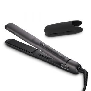 MEDION HS1 Fer à lisser avec écran (5 niveaux de chaleur réglables, plaques chauffantes flexibles en céramique/tourmaline avec capteur de température, lisseur) gris (medionshop-deutschland, neuf)