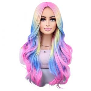 Perruque Femme Perruque arc-en-ciel colorée dans la perruque du festival(TP0995-8_26INCHES) (Jian Yi Shang Mao, neuf)