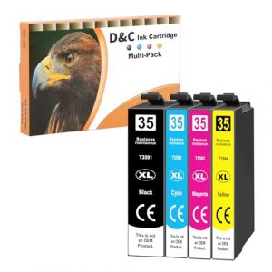 D&C Lot de 4 cartouches d'encre 35XL compatibles avec Epson WF 4720 pour Workforce Pro WF-4725 WF-4730 WF-4740 WF-4720DWF WF-4725DWF WF-4730DTWF WF-4740DTWF WF-4740DTWF (OnlineSales 365, neuf)