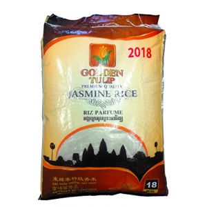 Riz Cambodge parfumé au Jasmin de qualité premium - Marque Golden Tulip - Cambodge (Sac de 5KG, 10KG ou 18KG) (18KG) (Bo Time - Direct Fabricant, neuf)