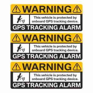 BIKE-label X900283VA Lot de 3 autocollants pour fenêtre de voiture avec alarme de suivi GPS (en anglais) (BIKE-label, neuf)