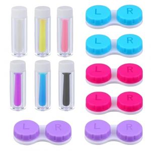 GVSS 12 Pi&egrave;ces Etui pour Lentilles de Contact et Aides &agrave; L'insertion de Lentilles de Contact,avec Flacon de Rangement,Outil d'Insertion et de Retrait pour Lentilles Souples,Id&eacute;al pour Maison et Voyage (YinLuHeng, neuf)