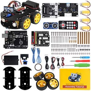 ELEGOO Kit Robotique de Voiture Intelligent Automatique 4.0 avec UNO R3, Module de Suivi Linéaire, Capteur à Ultrasons, Télécommande IR, Jouet Éducatif pour l'Apprenant Arduino (ELEGOO Official - FR, neuf)