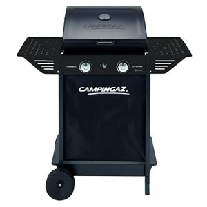 Barbecue à gaz Campingaz Xpert 100 L Plus Rocky, barbecue avec pierre volcanique avec 2 brûleurs et couvercle avec thermomètre, 2 plateaux latéraux pliants, puissance de 7100 watts (Yeppon, neuf)