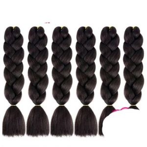 WBLSPA Extensions de Cheveux de tressage de Tresses Jumbo synthétiques pour Les Femmes Texture Noir Bleu Hair-2-24inches-CHINA-6Pcs/Lot (guangzhouliyeshangmaoyouxiangongsi 85244, neuf)