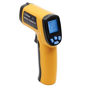 Chef Pomodoro - Thermomètre Cuisine Professionnel (-50℃～550℃) - Thermometre Infrarouge Ultra Précis avec Point Laser - Thermomètre de Cuisson Sans Contact, Thermomètre Four à Pizza, BBQ, Réfrigérateur (MAU Brands - Europe, neuf)