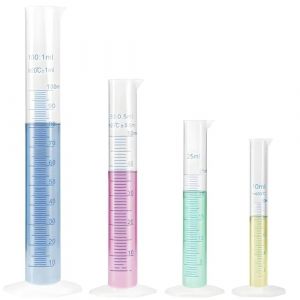 4 Pi&egrave;ces &Eacute;prouvette Gradu&eacute;e PP Transparent, Cylinders Gradu&eacute;s Transparent, Eprouvette Gradu&eacute;e, pour Mesurer les Liquides, Pour Bricolage et Laboratoires Scientifiques (DNklo, neuf)
