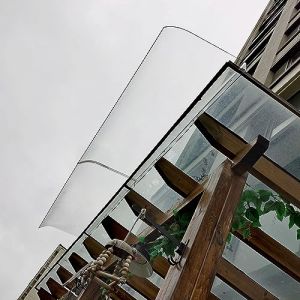 Auvent de Porte ext&eacute;rieur Marquise en Polycarbonate 40cm 50cm 60cm 80cm 100cm 120cm 140cm 190cm 230cm Auvent de fen&ecirc;tre Petit (Taille : 40x130cm) (MMZj, neuf)