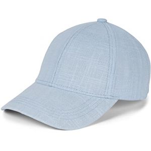 styleBREAKER Casquette de Baseball Unisexe en Lin | Casquette 6 Pans Réglable avec Visière Courbée | Casquette d'Été Respirante avec Boucle Métallique | Légère, Confortable & Stylée, Bleu Clair (styleBREAKER, neuf)