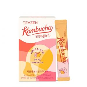 TEAZEN - Pack de 10 Sachets Kombucha Mangue Goyave - Boisson Instantan&eacute;e Probiotique - Th&eacute; Sans Sucre - Faible en Calories - Vegan - Clean Label - 10 x 5 g (Le Petit Patron, neuf)