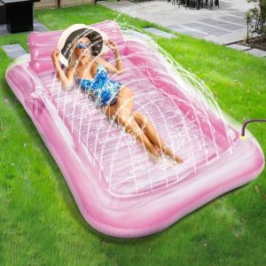 Charmofun Matelas Gonflable Piscine Adultes, Hamac Gonflable Piscine, Flottante Fauteuil de Piscine Tanning Pool, Matelas Piscine avec Coussins 200 * 124 cm pour Piscine F&ecirc;tes de Plage (Rose) (Pulsepoint Market Kft., neuf)