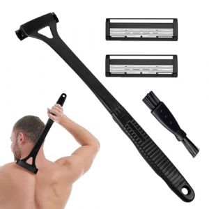 Rasoir de dos pour homme, tondeuse de toilettage personnelle, tondeuse ergonomique à long manche avec poignée en silicone, outil de toilettage multifonction 2 en 1, coupe des cheveux grossiers (weihu99, neuf)