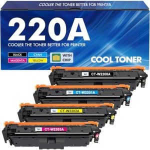 220A 220X Toner Compatible pour HP 220A Toner Color Laserjet Pro MFP 4302dw 4302fdw 4202dw 4202dn 4302fdn Noir Cyan Jaune Magenta,W2200A W2201A W2202A W2203A avec Puce 4PK (Origin EU, neuf)