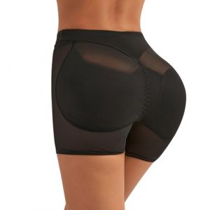 ZENGSING Culotte Push Up Femme Sculptante Push Up Shapewear Hip Enhancer Rembourré Culottes Fesse Gainante Invisible Panties (FR/ES, Alpha/Lettres, TG, Taille Normale, Taille Normale, Noir) (ZENGSI, neuf)