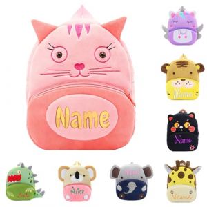 XNBTIM Personnalisable Enfant Cartable Primaire, Personnalis&eacute; Broderie Prenom Cartable, S'Applique &agrave; Garcon、Fille de Voyage Maternelle Sac, Ecole Cadeau Nursery D'Anniversaire（Chat） (xunxianshop, neuf)