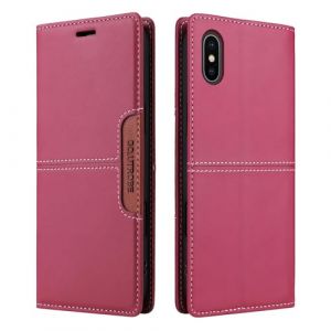 Netany Compatible pour iPhone XS/iPhone X Coque de t&eacute;l&eacute;phone, &eacute;tui Portefeuille avec Porte-Carte [Support de Fonction] Rabat en Cuir &Eacute;tui en Cuir de Protection magn&eacute;tique (Rouge) (Netany direct-sale, neuf)