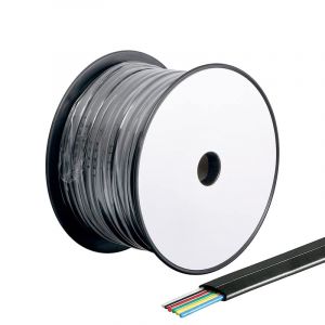 CONECTICPLUS Bobine de c&acirc;ble t&eacute;l&eacute;phone RJ12 100 m&egrave;tres Noir (CONECTICPLUS, neuf)