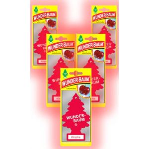 D&eacute;sodorisant pour voiture Wunder-Baum Lot de 5 parfums d'arbre + Stylo Light Tribe (Cerise) (light-tribe, neuf)
