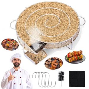 TOSUTO G&eacute;n&eacute;rateur de Fum&eacute;e Froide,Serpentin Fumoir &agrave; Froid en Acier Inoxydable avec 4 Crochets,1 Brosse et 1 Chiffon,Acier fin Serpentin Fumoir,Fumoirs Viande et Poisson pour Barbecues,Fumeurs,Grils (RAMO DRAGON SHOP S.R.L., neuf)
