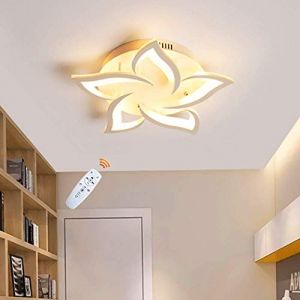 FUMIMID Plafonnier LED Dimmable lampe &agrave; fleurs cr&eacute;ative Lampe De Plafond M&eacute;tal Acrylique P&eacute;tales Lustre Avec T&eacute;l&eacute;commande Salon Restaurant Chambre d'enfants Luminaire, 5 Heads (FUMIMID-EU, neuf)