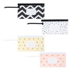 Ziyonix 4 Pi&egrave;ces Sac de Lingettes Humides pour B&eacute;b&eacute;s Distributeur de Lingettes Humides Sac &agrave; Lingettes Mouill&eacute;es Distributeur Porte-lingettes R&eacute;utilisables pour B&eacute;b&eacute; Bo&icirc;tes &agrave; Lingettes pour B&eacute;b&eacute; (zhiyuanhao, neuf)