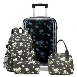 Sea choice Valise Enfants 4 Pi&egrave;ces Bagage &agrave; Main Polycarbonate Rigide &agrave; Sac &agrave; Dos Cabine Trolley avec 4 Roues Pivotante &agrave; 360&deg; Bagages pour Gar&ccedil;on Fille (Sunya EU, neuf)