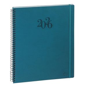 Exacompta - 293422E - Agenda semainier de bureau Eurotime 29S spiralé Swan - 21 x 29,7 cm - Janvier à décembre 2026 - Coloris bleu canard (Maxiburo, neuf)