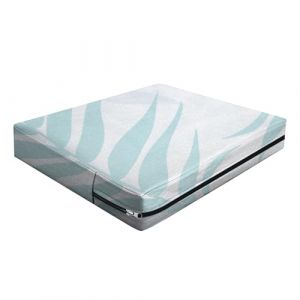 Housse Coussin Exterieur Impermeable, Housse Siège Canapé Protection Complète avec Fermeture Éclair, Amovibles Housse Assise Salon De Jardin Terrasse Caravane (Light Grey Print,107×46×8cm) (YUNDU, neuf)