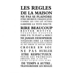 Autocollants muraux r&egrave;gles de la maison Stickers muraux fran&ccedil;ais Rendez-vous Amovible Chambre Stickers muraux Vinyle Salon Art D&eacute;coration Petit - 30x57cm (LZHOUTING Decal, neuf)