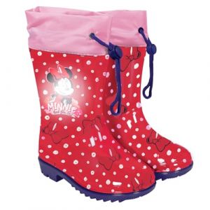 Bottes de Pluie Enfant Minnie Mouse - Chaussure Fillette Impérmeables - Disney Boots Fille (Rouge, Système Taille Chaussures EU, Enfant de 2 à 5 ans, Numérique (intervalle), Moyen, 24, 25) (PERLETTI, neuf)