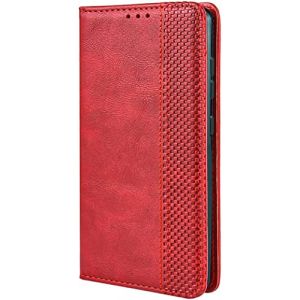 TEYYOS Housse Folio en Cuir pour Honor X5c Plus Coque, Premium PU/TPU Flip &Eacute;tui Portefeuille avec Fentes pour Cartes, Pochette Protector Etui Case Cover - Rouge (TANYO-FR, neuf)