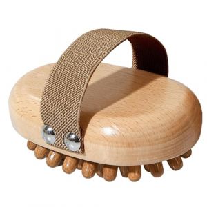 Brosse De Douche En Cuir Cheellute - Brosse M&eacute;ridienne Portable | Repas De Spa En Bois Pour Cuir Chevelu, Brosse De Douche Avec Coussin D'air, Brosse De Bain Corps Pour Il (helanb, neuf)