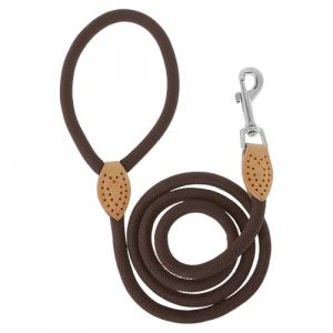 CAPASTEC Laisse pour Chien Rope D'entra&icirc;nement Rope Tress&eacute;e Ronde pour Wallking pour Chiot Petit Moyen Grand Marron 1.25m x 1.0cm (AQDecor, neuf)