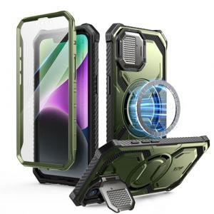 i-Blason Coque pour iPhone 16e avec Support Intégré Protecteur Caméra [MagSafe Compatible] [Protecteur d'écran Intégré] Coque Magnétique Robuste de Qualité Militaire Protection Intégrale, Vert (SUPCASE & i-Blason Store, neuf)