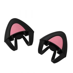 kwmobile Oreille de Chat pour Casque Audio - 2X Accessoire déco Oreille Chat en Silicone Casque de Musique Largeur Arceau 2,5-3,8 cm Overear Headphone - Noir-Fuchsia (SX-Commerce, neuf)
