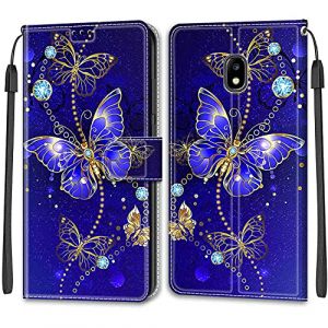 Feyten Coque pour Samsung Galaxy J5 2017 /J530, Etui Samsung J5 2017 /J530, Housse de Galaxy J5 2017 /J530 en Cuir PU,&Eacute;tui Housse en Cuir de Protection avec [Magn&eacute;tique] Portefeuille Case(Papillon 2) (Feyten, neuf)