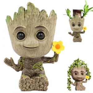 Groot Pot de Fleurs, Baby Groot Décoration, Baby Groot Figurine d'action, Groot Pot De Fleurs avec Trou DÉcoratif, Groot Guardians of The Galaxy, pour Maison, Bureau, Décoration Intérieure (M1) (SUPERVIM-EU, neuf)