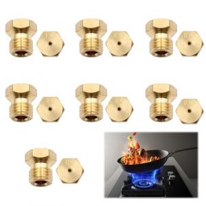 VEGCOO 7 Pcs Gicleur Gaz Butane Universels 0.5x1, 0.65x1, 0.7x2, 0.87x2, 1.02x1, Injecteur Gaz Gicleur Bouteille Kit Conversion, Gicleur Gaz Ville, Gicleur Gaz Bouteille pour Plaques de Cuisson à Gaz (LCD UK Store, neuf)