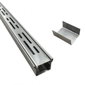 SXSJMY Caniveau Etroit Terrasse 3,5 Cm de Large, 1 M de Long, Caniveau Exterieur Extra Plat de ExtéRieur en Acier Inoxydable 304 avec Raccord, Canalisation de Drainage pour BéTon/PavéS/AlléEs/Garage (Shunjing, neuf)